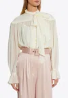 Zimmermann Tie Collar Button-up Shirt In White