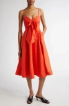 Zimmermann Womens Crush Shoulder-straps Linen Midi Dress Red Xxs In Red