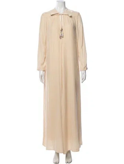 Pre-owned Zimmermann Tie Neck Long Dress In Neutral