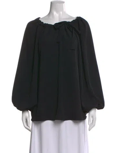 Pre-owned Zimmermann Tie Neck Long Sleeve Blouse In Black