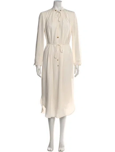 Pre-owned Zimmermann Tie Neck Midi Length Dress In Neutral