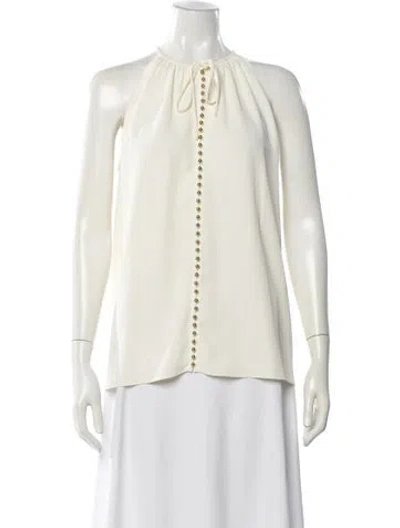 Pre-owned Zimmermann Tie Neck Sleeveless Blouse In Neutral