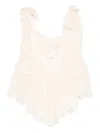 Zimmermann Tie-shoulder Lace Top In Neutral