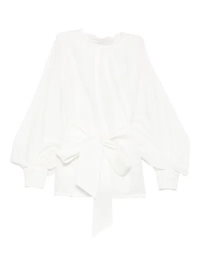 Zimmermann Tie-waist Blouse In White