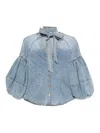 Zimmermann Balloon Sleeve Top Bow Detail In Blau