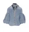 Zimmermann Balloon Sleeve Top Bow Detail In Blue