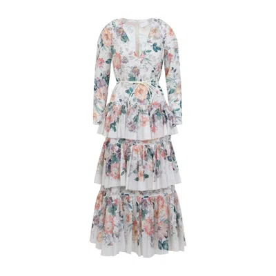 Zimmermann Acacia Tiered Maxi Dress In Multicolor