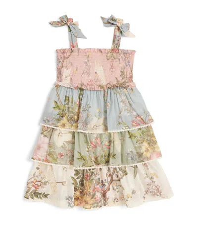 Zimmermann Kids Tiered Floral Waverley Dress (1-12 Years) In Multi