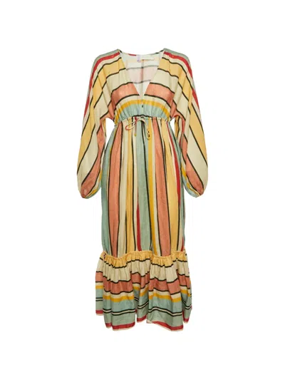 Pre-owned Zimmermann Tiered Maxi Dress In Blue