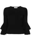 Zimmermann Women's Illustration Tiered Ruffle Top In Black