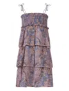 Zimmermann Tiered Ruffled Dress In Blue