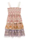 Zimmermann Girl's Wylie Tiered Multicolor Paisley-print Dress In Neutrals