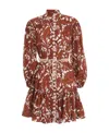 Zimmermann Tiggy Drop Waist Mini Dress In Brown