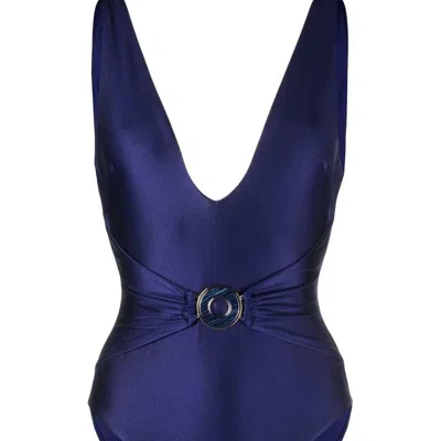 Zimmermann Tiggy Plunge Circle Link 1pc Swimsuit In Blue