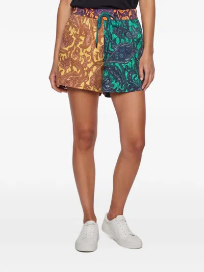 Pre-owned Zimmermann Tiggy Spliced Shorts In Yellow