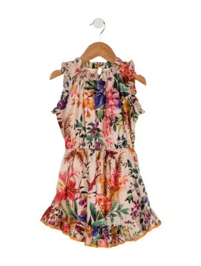 Pre-owned Zimmermann Babies' Toddler Girls' Floral Pattern Dress In Neutrals