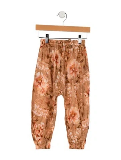 Pre-owned Zimmermann Babies' Toddler Girls' Floral Pattern Pants In Neutrals