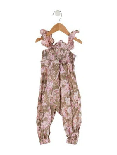 Pre-owned Zimmermann Babies' Toddler Girls' Floral Print Jumpsuit In Green
