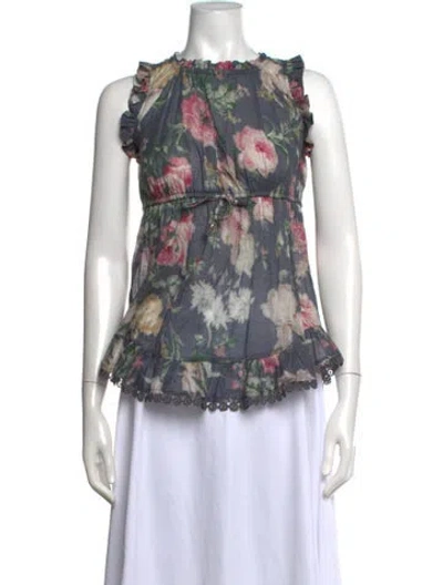 Pre-owned Zimmermann Babies' Toddler Girls' Floral Printed Dress In Blue