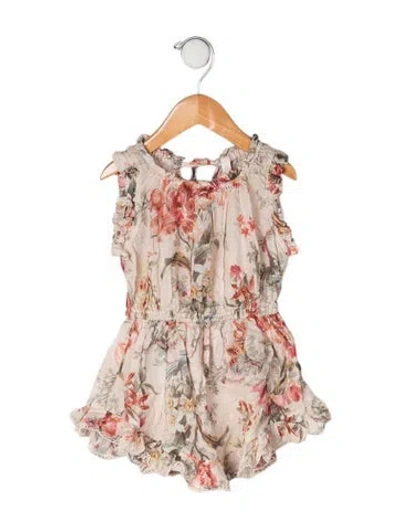 Pre-owned Zimmermann Babies' Toddler Girls' Floral Printed Dress In Neutrals