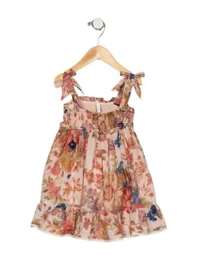 Pre-owned Zimmermann Babies' Toddler Girls Floral Sleeveless Dress In Neutrals
