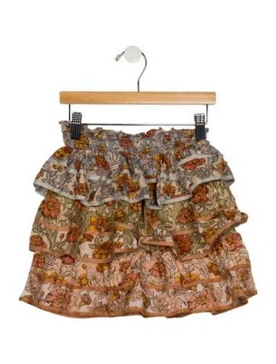 Pre-owned Zimmermann Babies' Toddler Girls Pattern Print Ruffle Skirt In Multicolor
