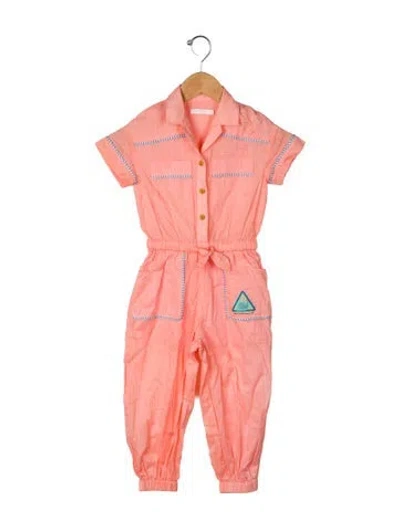 Pre-owned Zimmermann Babies' Toddler Girls' Patterned Short Sleeve Jumper In Pink