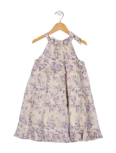 Pre-owned Zimmermann Babies' Toddler Girls Pleated Pattern Printed Dress In Yellow
