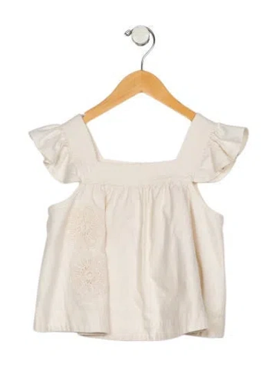 Pre-owned Zimmermann Babies' Toddler Girls Short Sleeve Top In Neutral