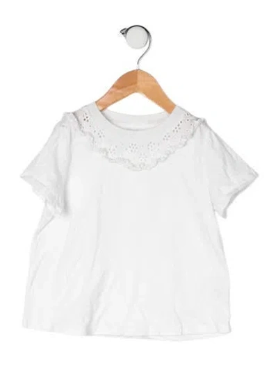 Pre-owned Zimmermann Babies' Toddler Girls Short Sleeve Top In White