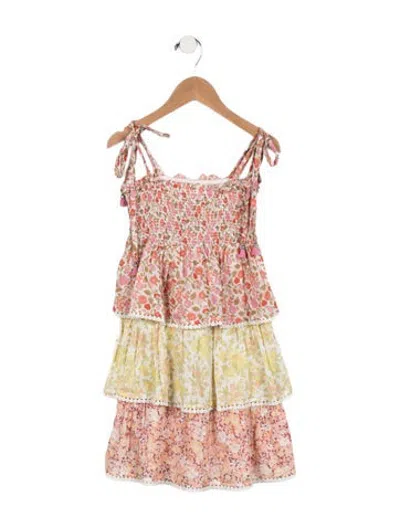 Pre-owned Zimmermann Babies' Toddler Girls' Sleeveless Crochet Trim Dress In Pink