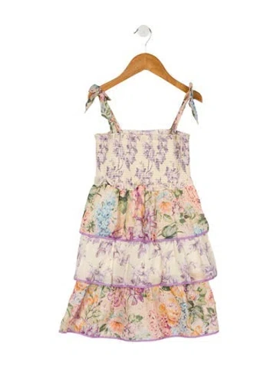 Pre-owned Zimmermann Babies' Toddler Girls' Sleeveless Floral Print Dress In Neutral