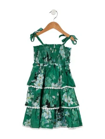 Pre-owned Zimmermann Babies' Toddlers Girls' Everly Tiered Dress In Green