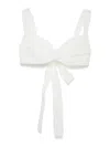 Zimmermann Mini Cotton Bralette With Bow Detailing In Blanco
