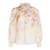 Zimmermann Memento Ruffled Floral-print Blouse In Pink