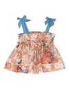 Zimmermann Floral-print Cotton Layered Top In Pink