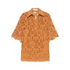 Zimmermann Coco Lace Tunic Top In Biscuit In Brown