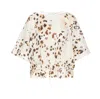 Zimmermann Animal Print Drawstring Waist Oversize Top In White