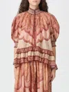 Zimmermann Tapestry-print Burgundy Silk Habotai Wanderlust Blouse In Multi