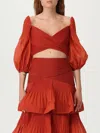 Zimmermann Pleated Top With Draped Details In Red
