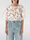 Zimmermann Golden Crochet Lace Top In Ivory In Weiss