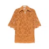 Zimmermann Womens Biscuit Coco Lace V-neck Woven Top Xs