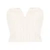 Zimmermann Cropped Pinstriped Corset-style Top In Neutrals