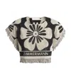 Zimmermann Halliday Cotton Crop Top Black Cream In Multi