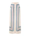 Zimmermann Rebellion Patterned Wide-leg Silk Trousers In Neutral