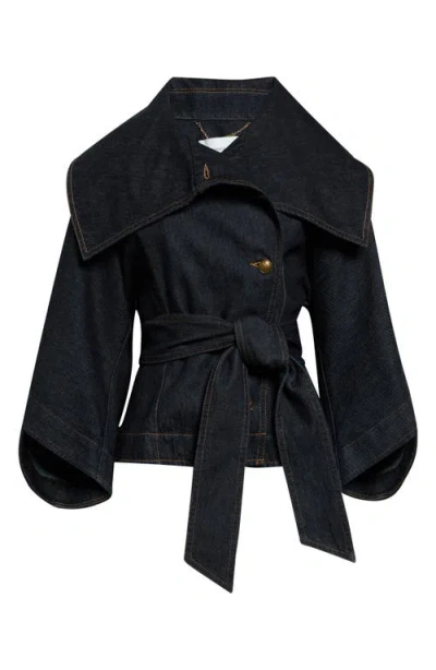 Zimmermann Trailblazer Valiant Belted Denim Jacket In Blue