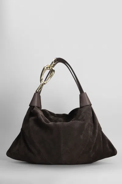 Zimmermann Trampoline Small Shoulder Bag In Brown Suede