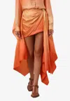 Zimmermann Tranquillity Scarf-detail Mini Skirt In Orange