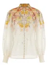Zimmermann Floral-print Linen And Silk-blend Blouse