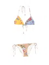 Zimmermann Patience Triangle Bikini Beaded Floral Medium In Multicolour